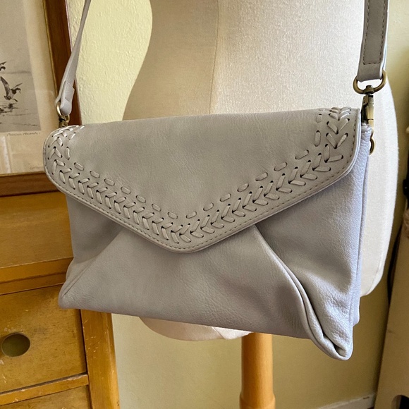 Anthopologie Light Grey Crossbody Purse - Picture 2 of 5